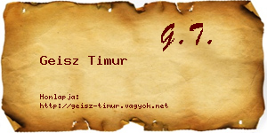 Geisz Timur névjegykártya